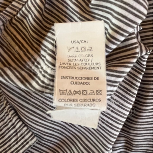 Chaps Custom Fit Long Sleeve Button Up Dress Shirt Gray White Striped Sz XXL - Picture 7 of 9